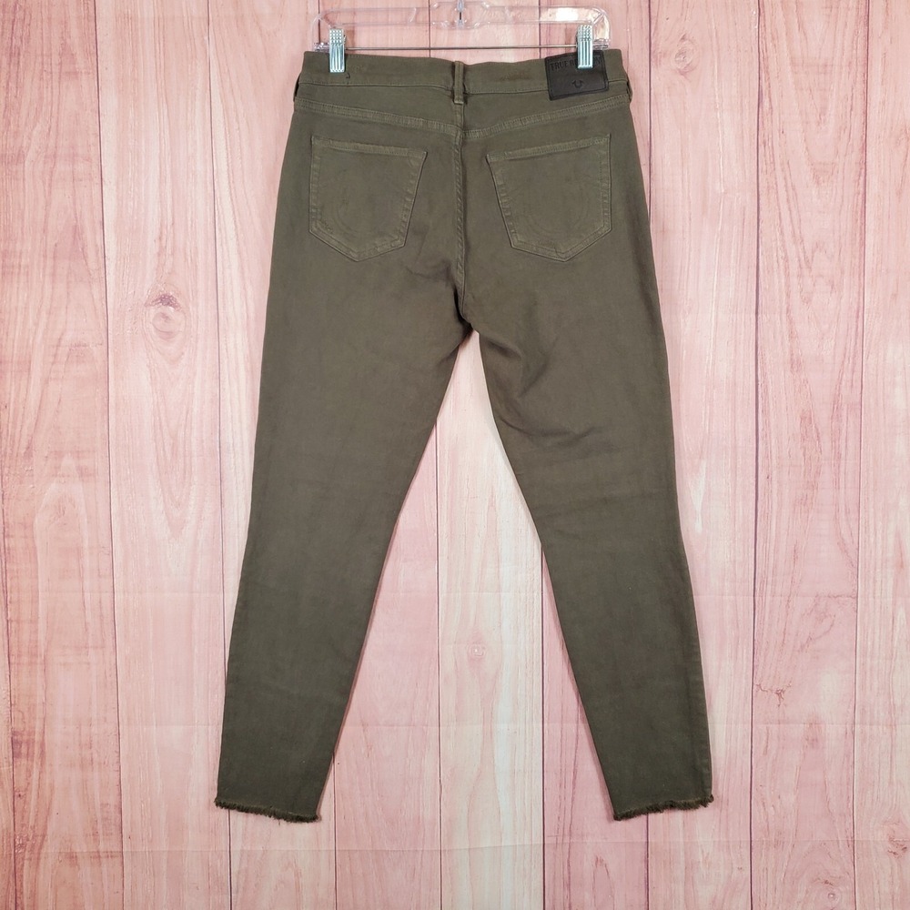 True Religion Jeans Halle Mid Rise Super Skinny Womens Size 29‎ Raw Hem